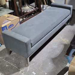 Restoration Hardware Italia Bench With Metal Base