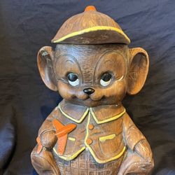 Vintage Treasure Craft Cookie Jar Mouse with Toy Airplane