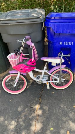 Girls bike with helmet