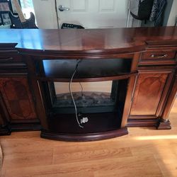 Tv/entertainment Stand With Fireplace 