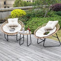 3pc Boho Outdoor Patio Bistro Set 