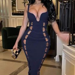 Black Cutout MIDI Dress 
