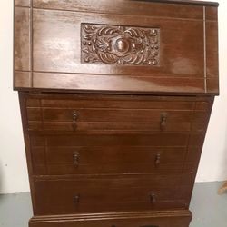 Antique solid wood drop down Secretary Desk -  $175