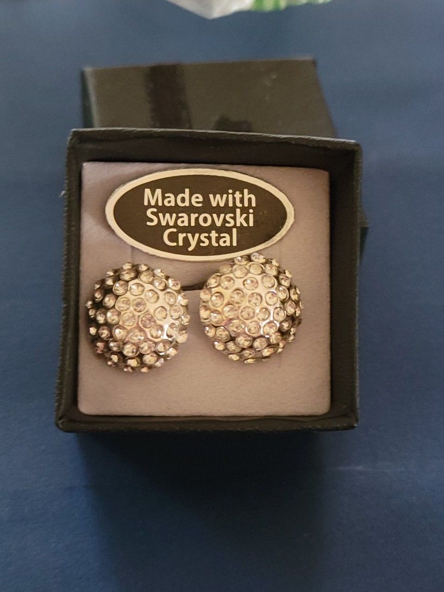 Post Earrings With Swarovski Crystals  
