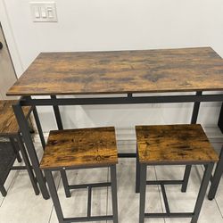 Table And Bar Stools 