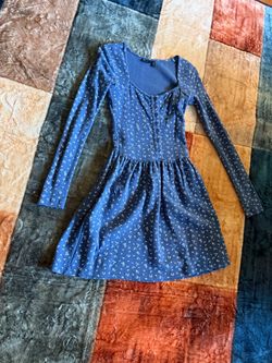 Blue Floral Long Sleeve Mini Dress