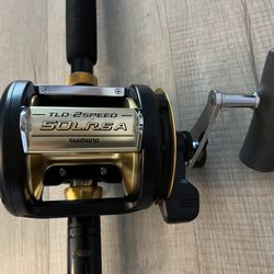Shimano TLD 50 LRSA Fishing Combo with swivel tip.