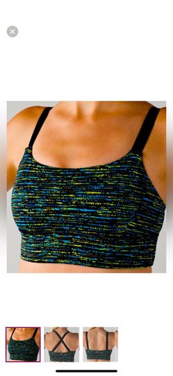 LULULEMON BOTH WAY BRA RUNNER BLUE MULTICOLOR SIZE 4 EUC