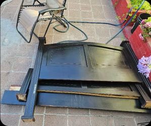 Wood bed frame .