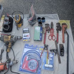 Drills, plumbing, electrical, hand tools