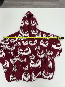 Burgundy Halloween Jack-o-Lantern Pullover Hoodie