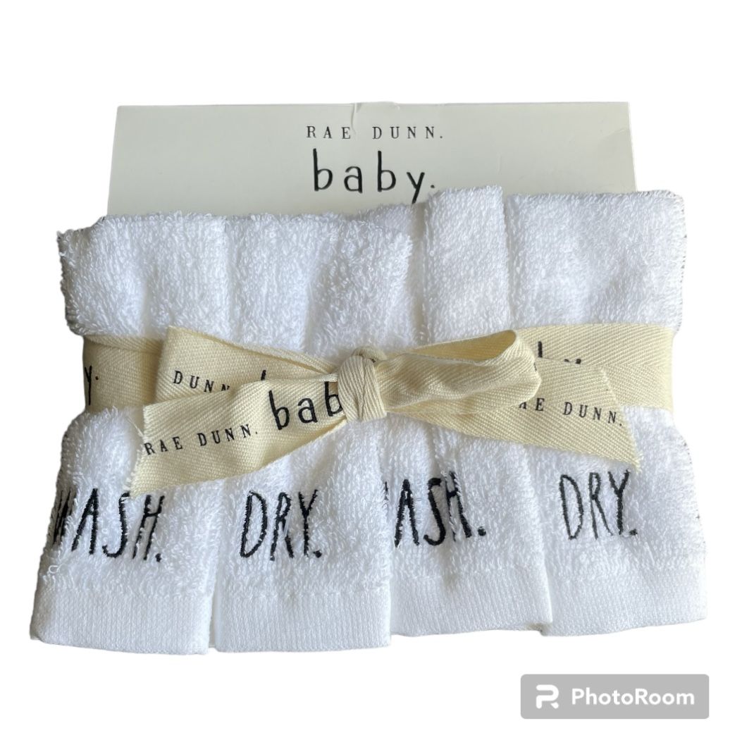 Rae Dunn Baby Embroidered Wash Cloths