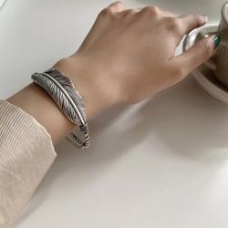 925 Sterling Silver Women's Cuff Bracelet Band Gift 