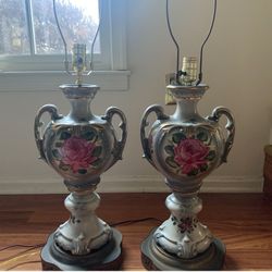 2 French Victorian Table Lamps