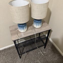 2 Lamps, 1 Small Table 