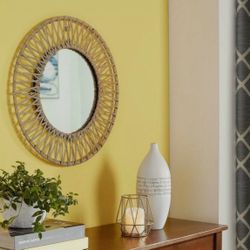 Natural Poly Rattan Wall Mirror 