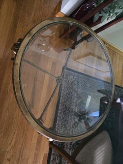 Heavy Glass Metal Coffee Table