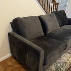 Gray Velvet Couch 