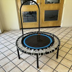 Bellicon 39 inch Classic Rebounder Folding Legs Excellent Condition w Balance Support Bar and strong Bungees
