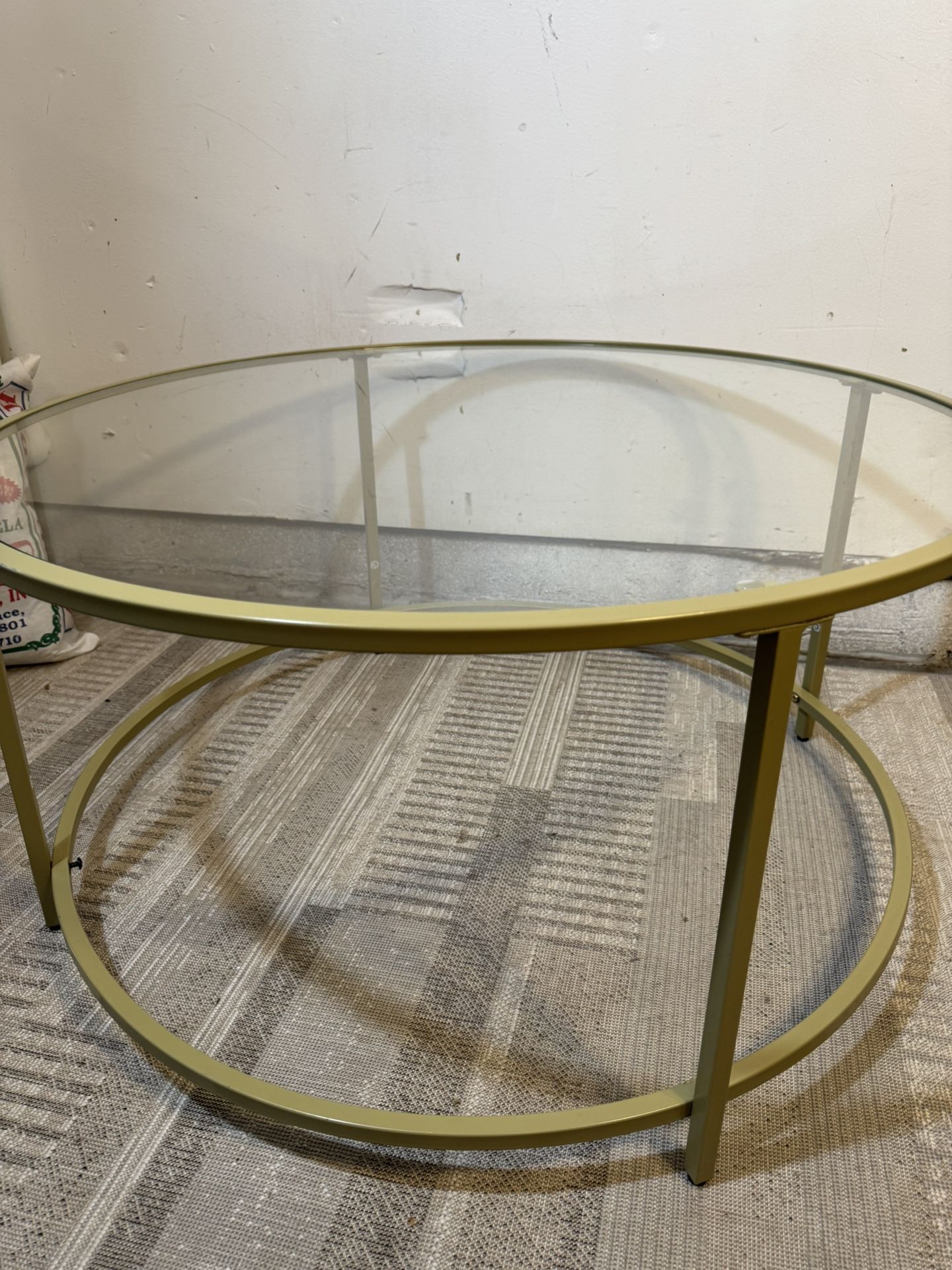 ROUN Glass Top Coffee Table