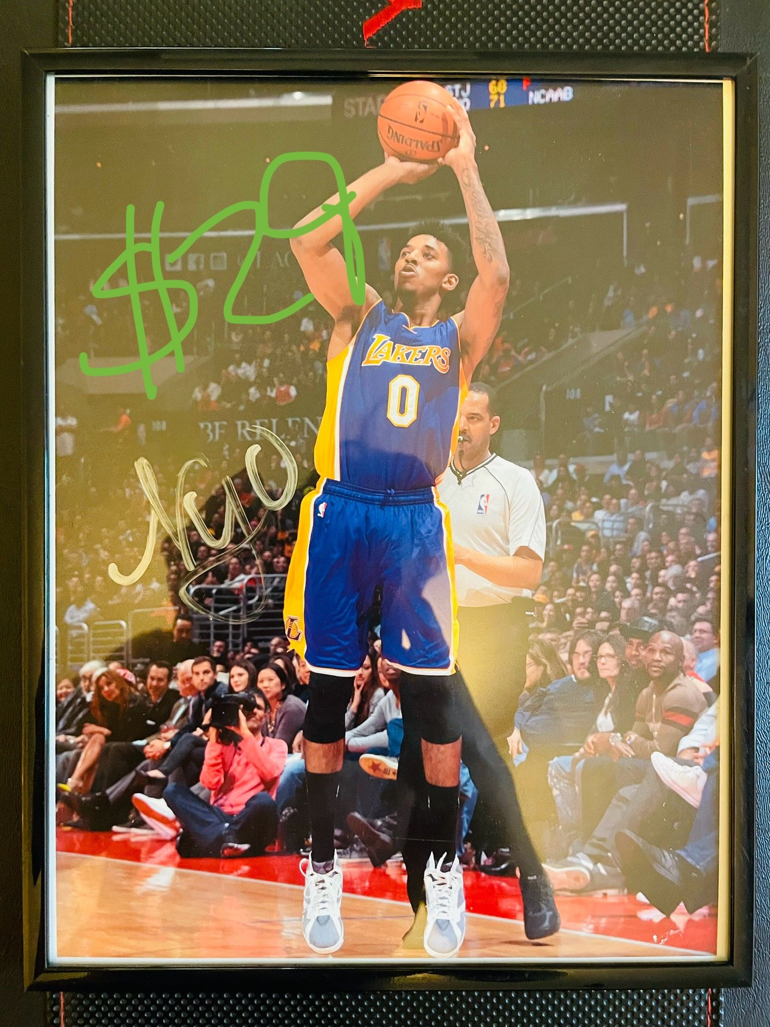 Autographed Nick Young Photo Framed La Lakers