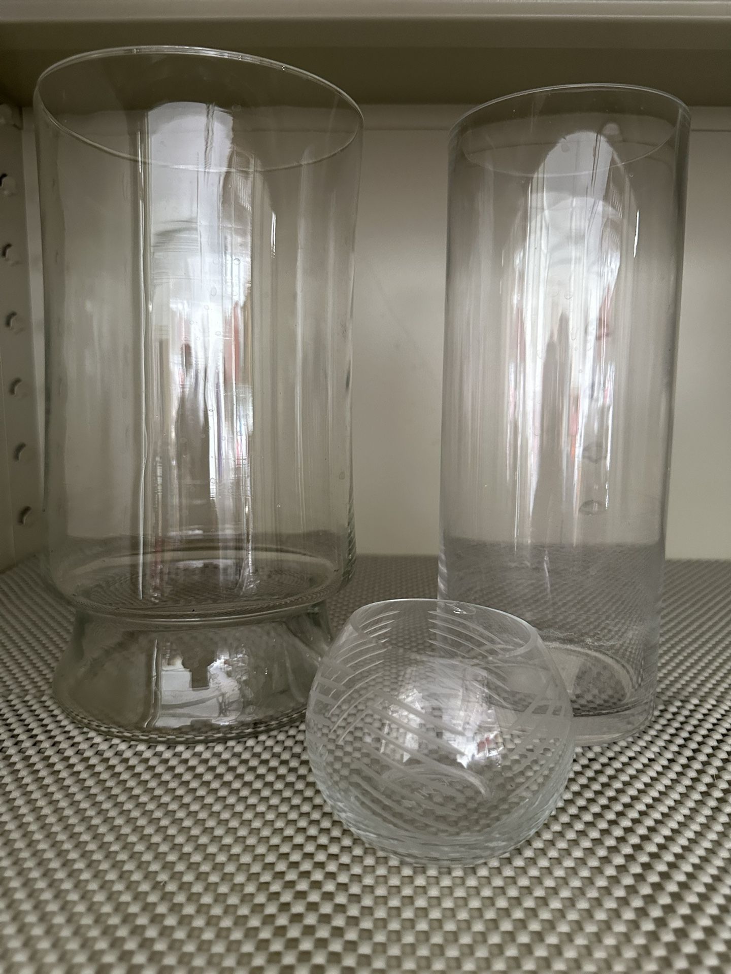 3 Glass Vases Brand New