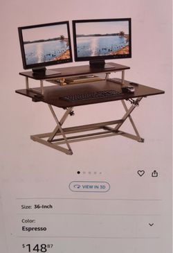 36-Inch Espresso Standing Desk Stand