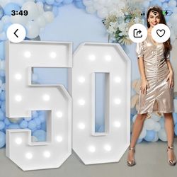 birthdays anniversary lights Marquee number 50/lights up number 50 4 feet /birthday,anniversary lights