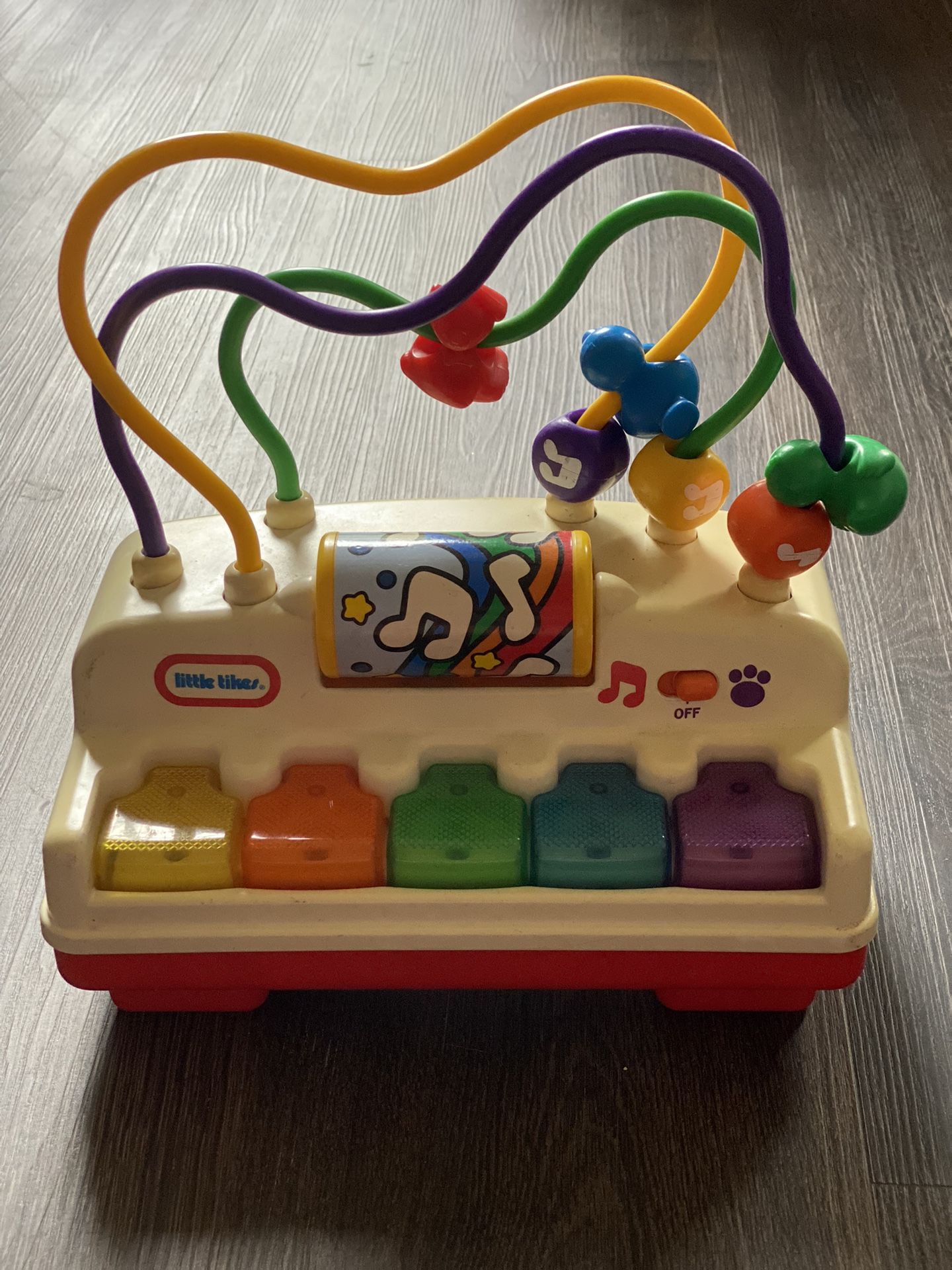 Little Tikes Melody Beads Player Piano Toy Animal Voices Lights Barking Works