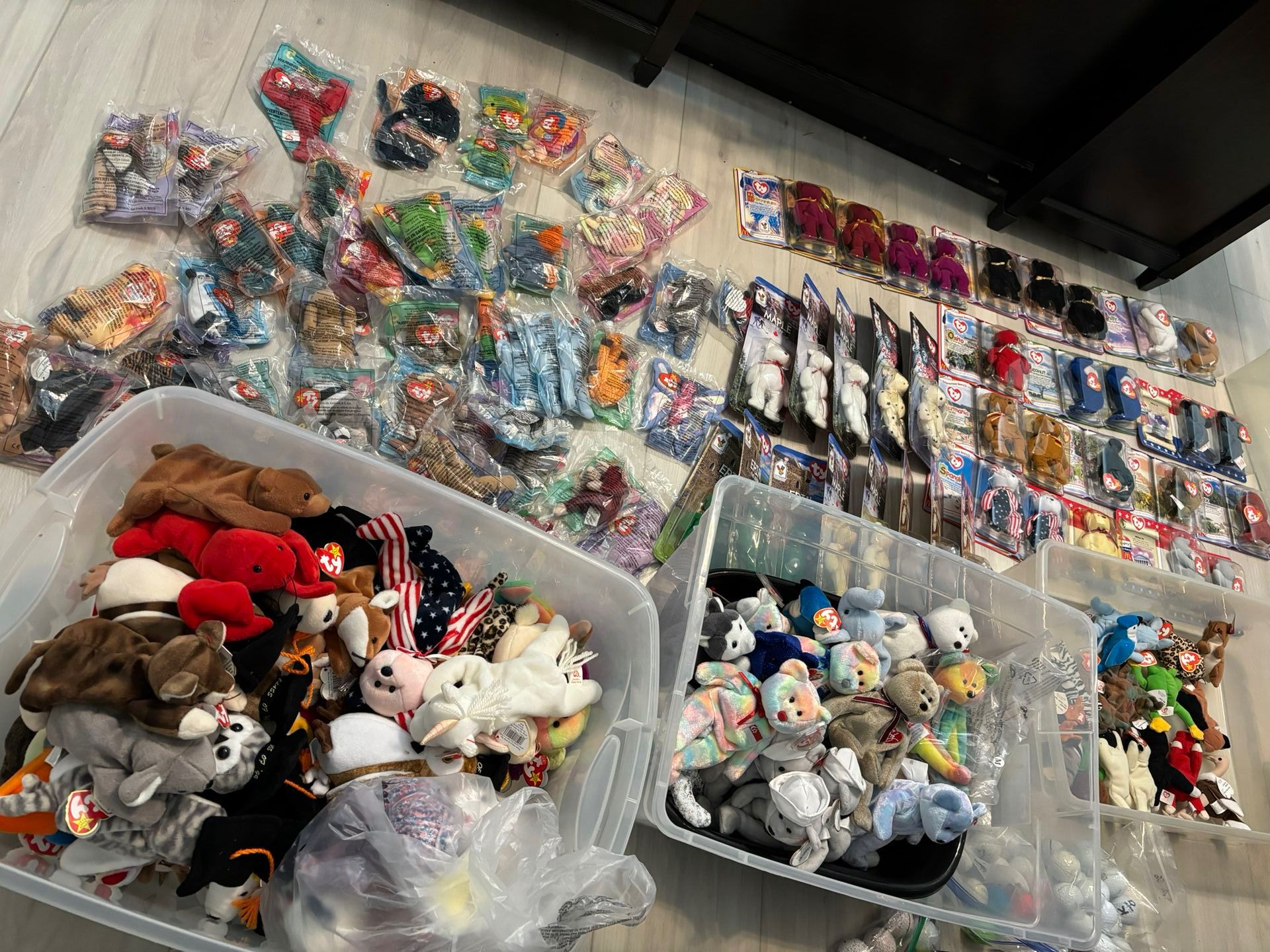 170 Plus Retired 1993 & 1995 & 1999 Beanie Babies & Sealed McDonald’s  Huge Lot With Rare Ones