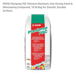 MAPEI Planiprep PSC Moisture-Resistant, Fast-Drying Patch & Skimcoating Compound, 10 lb Bag for Smooth, Durable Surfaces