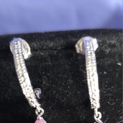 Pink Ruby .925 Earrings 