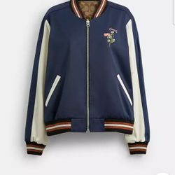 COACH Reversible Floral Print Signature Souvenir Jacket
 WOMENS size XL NEW
