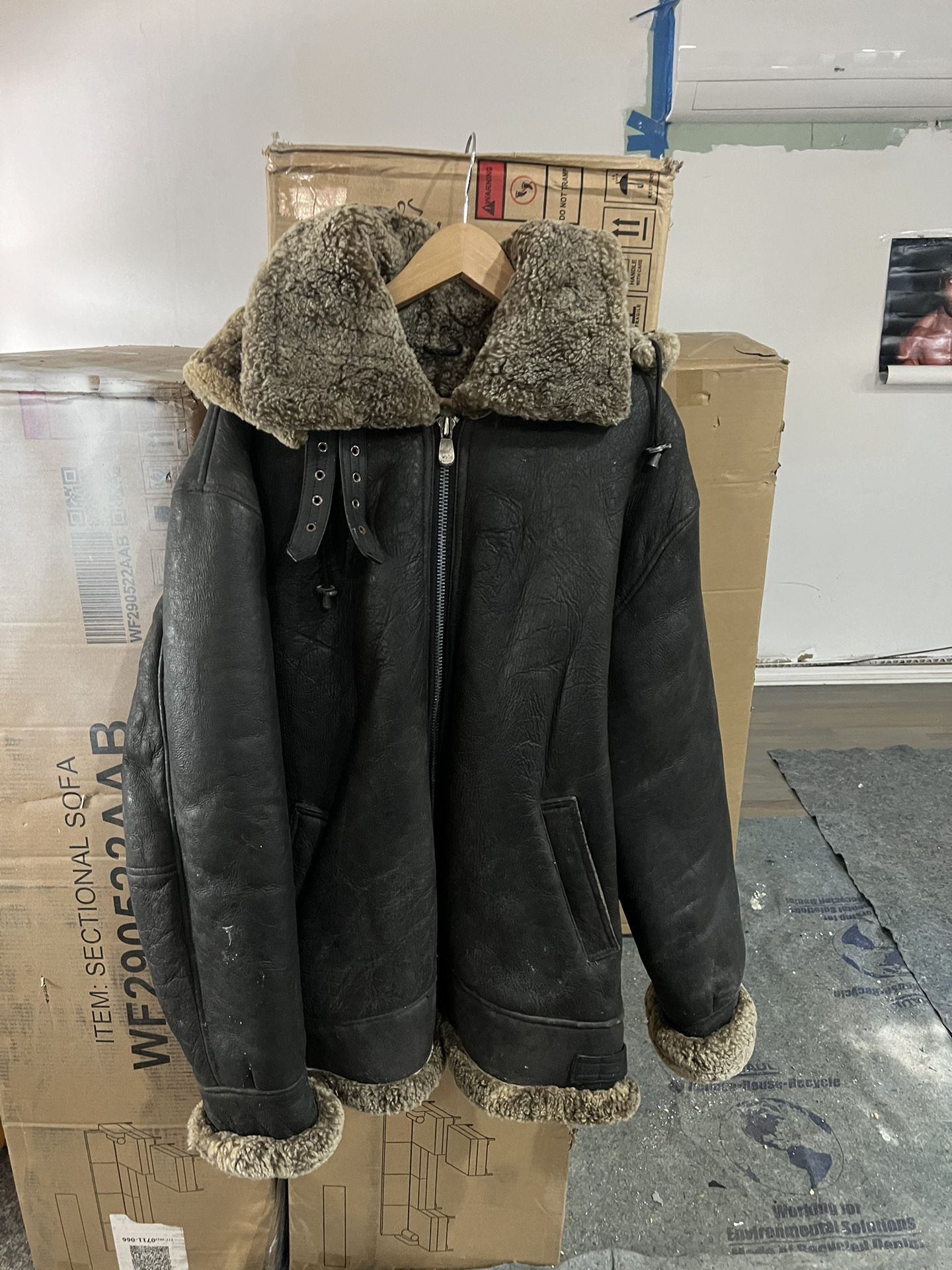 Shearling Leather Jacket Men