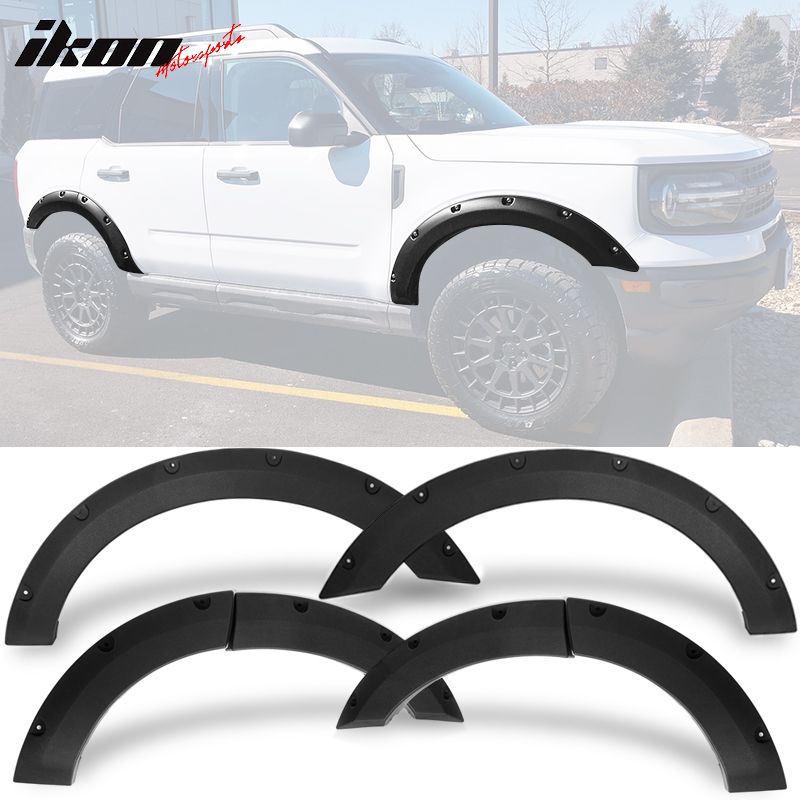 Fits 2021-2025 Ford Bronco Sport Pocket Style Fender Flares Black Textured PP 6PC