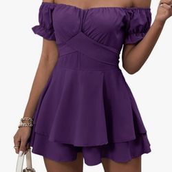 Purple Romper Dress (S)