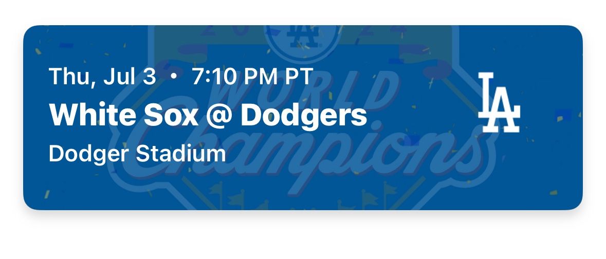 Dodger Tickets For July 3