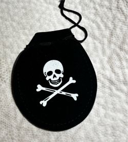 Pirate Black Skull and Crossbones Drawstring Pouch