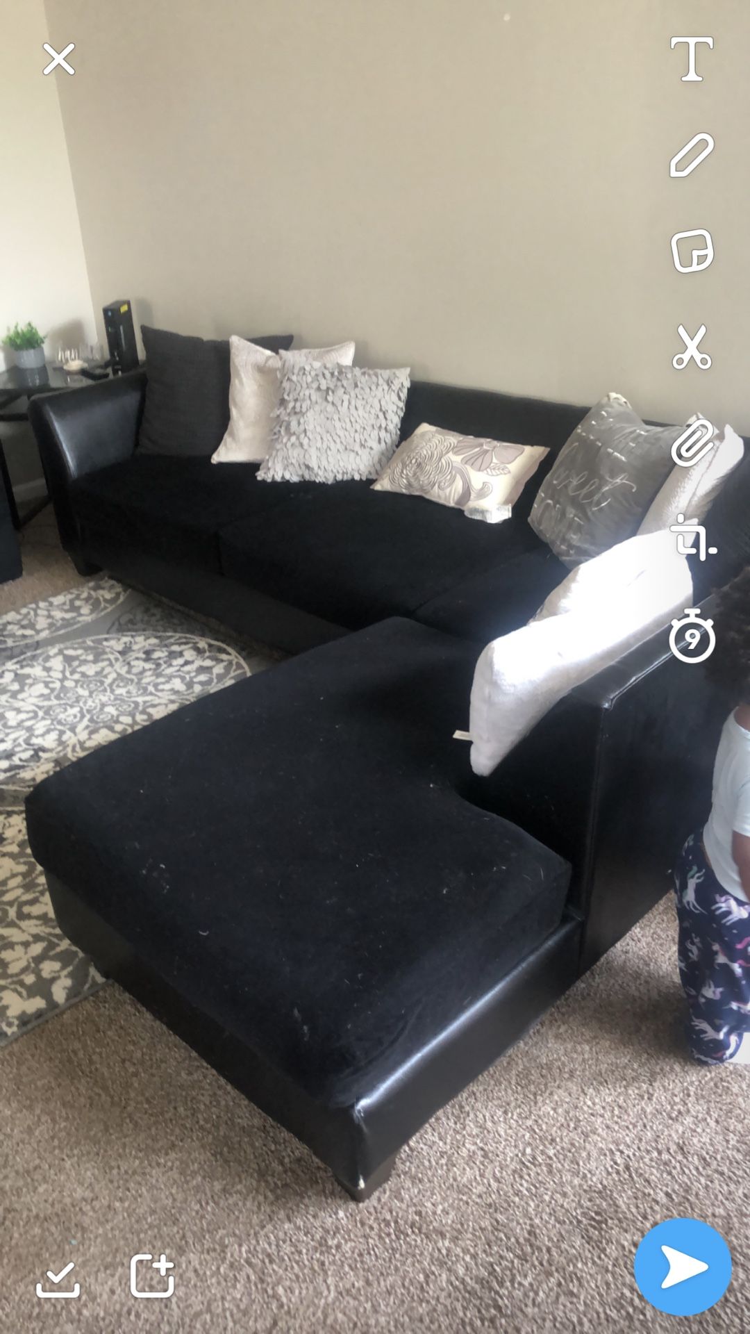 Couch sectional black