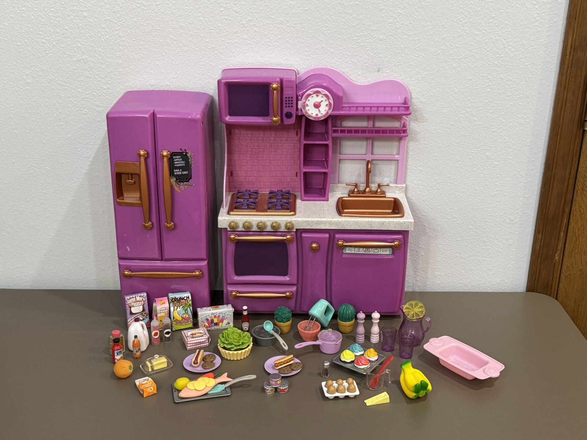 American Girl Doll Kitchen with Accessories (used On Up To 19” Dolls)