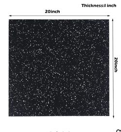 Eight 20" x 20”x 1” Heavy Duty Rubber Gym Floor Mats…Anti-Vibration, Anti-Slip, Noise Reducing Exercise Mats for Gym Equipment