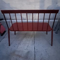 Red Oxide Metal Outdoor Garden Bench