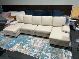 Anabei Modular Washable U-Shaped Sectional Sofa – Beige/Oat – New Open Box – Assembled