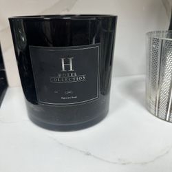 Huge Painted Glass Candle Jar 