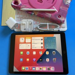 Apple IPad 7th Generation (10.2” Retina /Latest IOS 18/ 2019 model) 32GB with stylus pen, keyboard, case & Accessories (128GB $299)