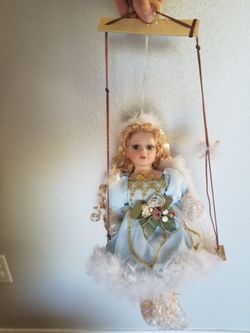 Porcelain Hanging Angel- brand new