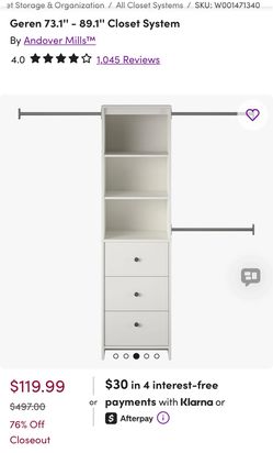 Geren 73.1'' - 89.1'' Closet System