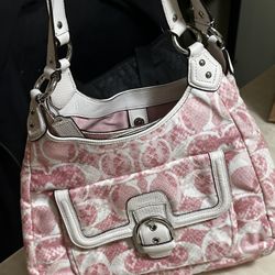 Pink White Coach Purse