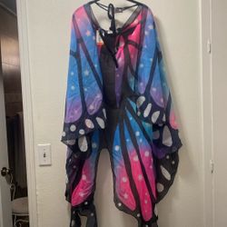 Butterfly cape with antlers You Wear It With Black Leggings and black long sleeve turtleneck