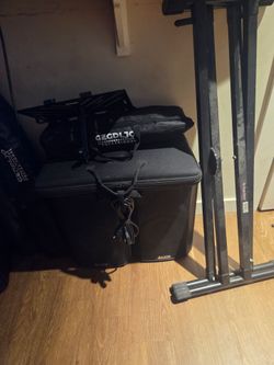 Dj set up controller and speakers